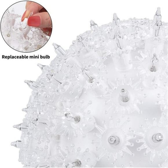 6” Christmas Starlight Sphere Outdoor Clear Lighted Ball Hanging Lights - Picture 6 of 7